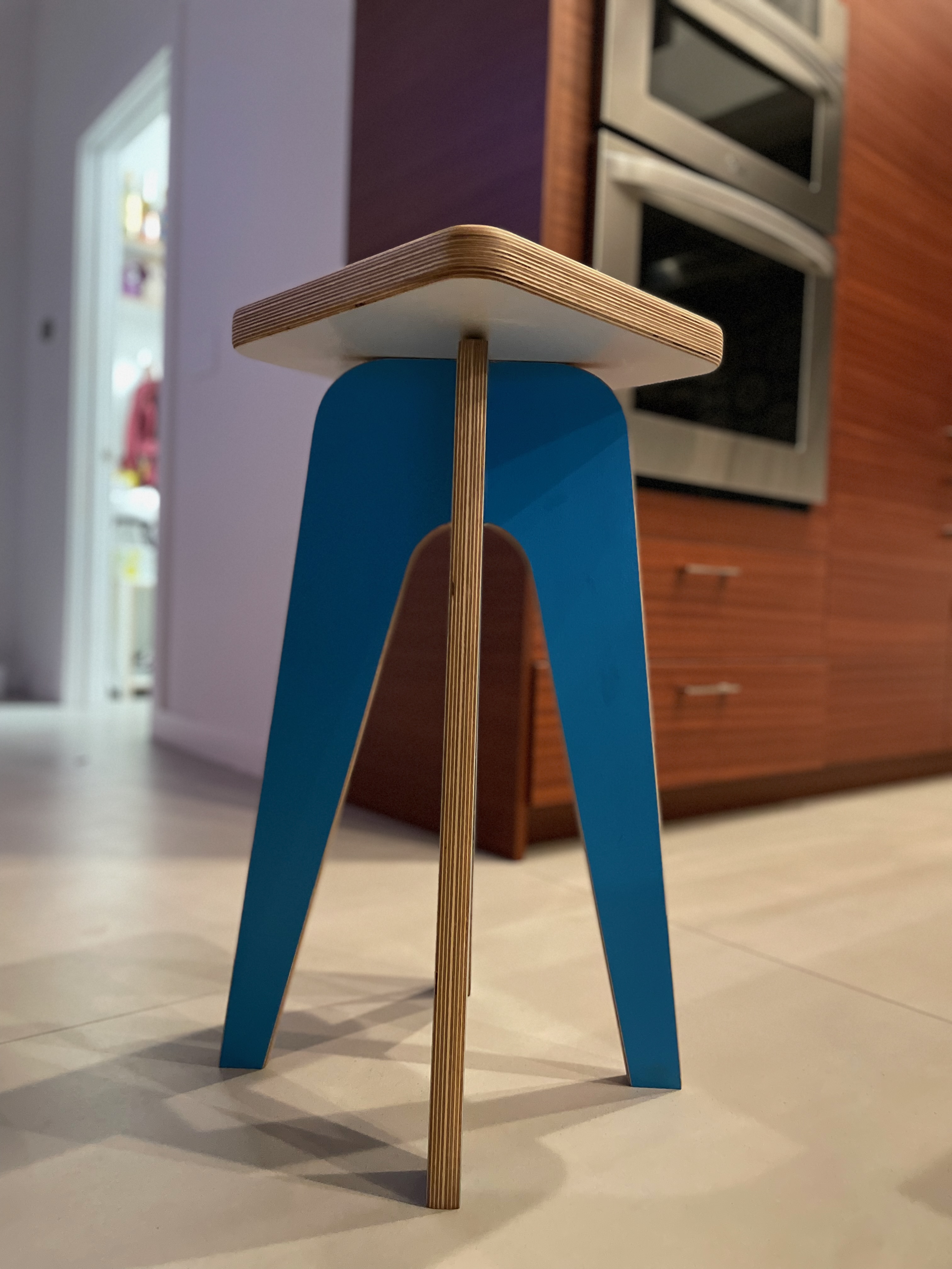 Painted Plywood Stool