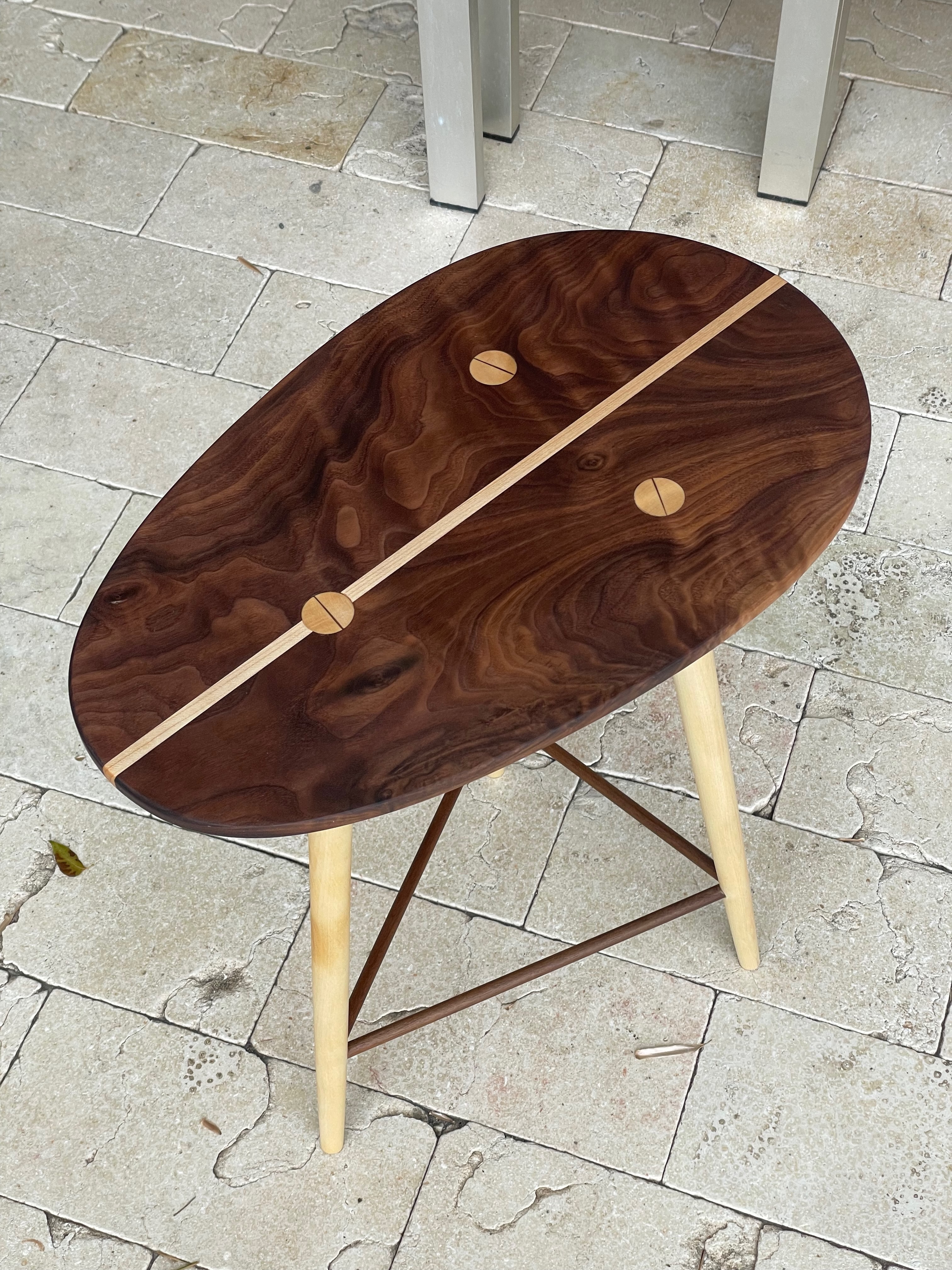 Walnut Oval Side Table